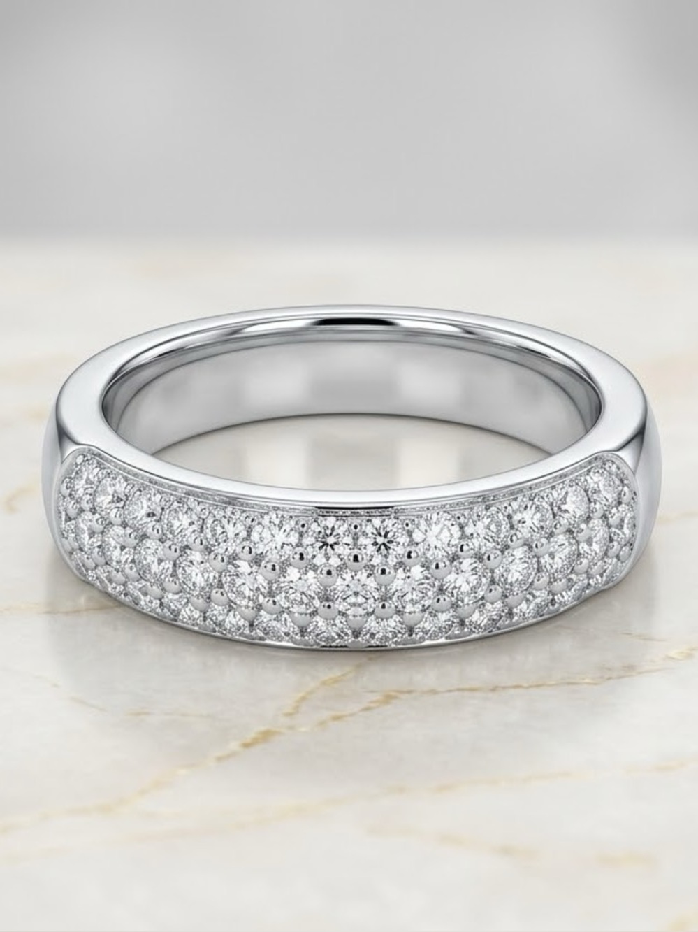 Swarovski Silver Pave Crystal Band Ring